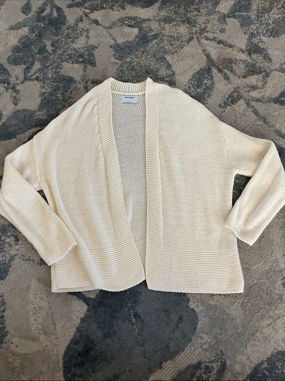 Old Navy Cream Open-Front Knit Cardigan